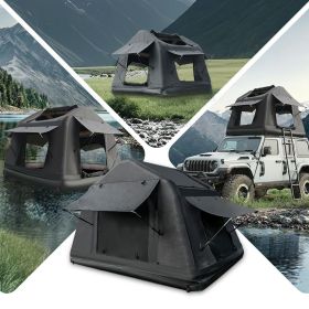 Portable Amphibious Inflatable Tent For Camping Foldable Offroad Roof Top Tent Floating Tent (With Ladder, Black)