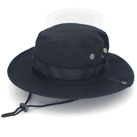 Military Wide Brim Boonie Bucket Hat (Color: navy)