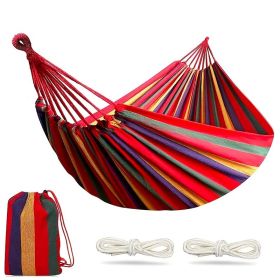 Outdoor Garden Camping Hammock With Tree Straps For Hanging; Durable Hammock Holds Up To 450lbs; Portable Hammock With Travel Bag Perfect For Out (Color: Red, size: 260*80CM)
