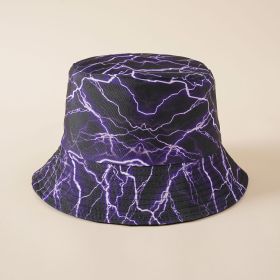 Fisherman hat European and American hat tide double-sided wear fashion creative basin hat cover face breathable hat sun hat (Color: Purple)