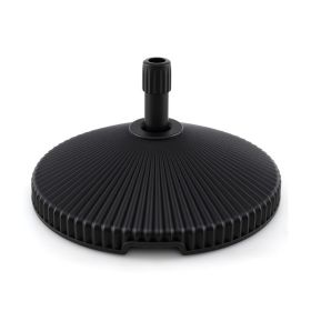 Outdoor Fillable Umbrella Base with Texture Decor (Color: Black, Type: Style B)