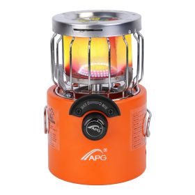 2000W 2 In 1 Camping Stove Tent Heater Outdoor Gas Stove Portable Backpacking Stove With 3 Modes 360 Degree Radiant Heating For Camping Hiking Pi (Color: Orange)